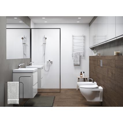 Cersanit S801-225-DSM - Viseći kupaonski ormarić s umivaonikom MEDA SLIM 62x80 cm sjajna bijela