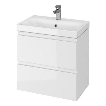 Cersanit S801-227-DSM - Zidna kupaonska ormarić s umivaonikom MEDA SLIM 62x60 cm sjajno bijela