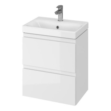 Cersanit S801-229-DSM - Zidna kupaonska ormarić s umivaonikom MEDA SLIM 62x50 cm sjajno bijela