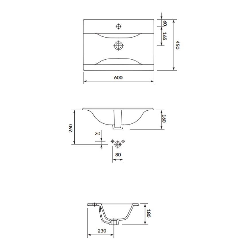 Cersanit S801-309-DSM - Zidni kupaonski ormarić s umivaonikom NIKO 60x45 cm bijeli