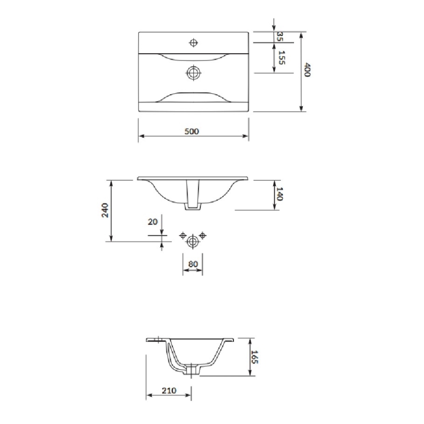 Cersanit S801-458 - Viseći kupaonski ormarić s umivaonikom NIKO 50x40 cm orah