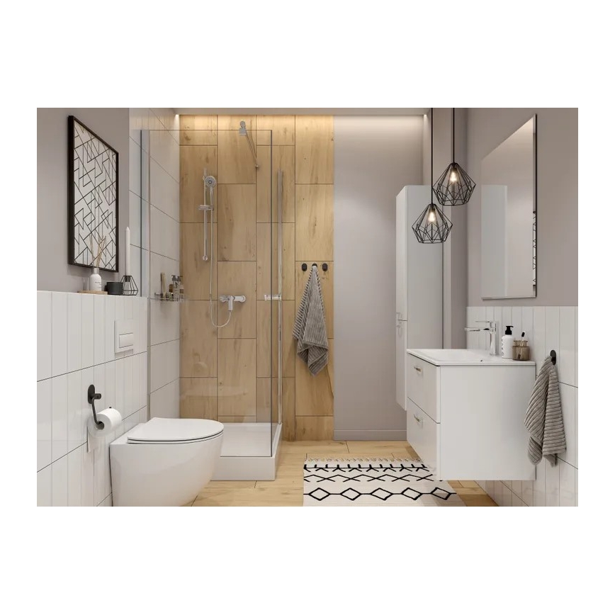 Cersanit S801-538 - Zidni kupaonski ormarić s umivaonikom NIKO 80x50x45 cm bijela