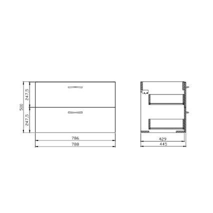 Cersanit S801-538 - Zidni kupaonski ormarić s umivaonikom NIKO 80x50x45 cm bijela