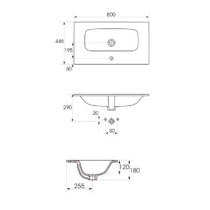 Cersanit S801-539 - Viseći kupaonski ormarić s umivaonikom NIKO 80x45 cm orah