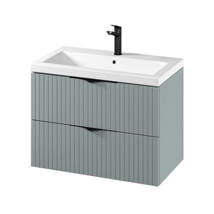 Cersanit S801-540 - Zidni kupaonski ormarić s umivaonikom TIRSO 80x60x45 cm, mint zelene boje