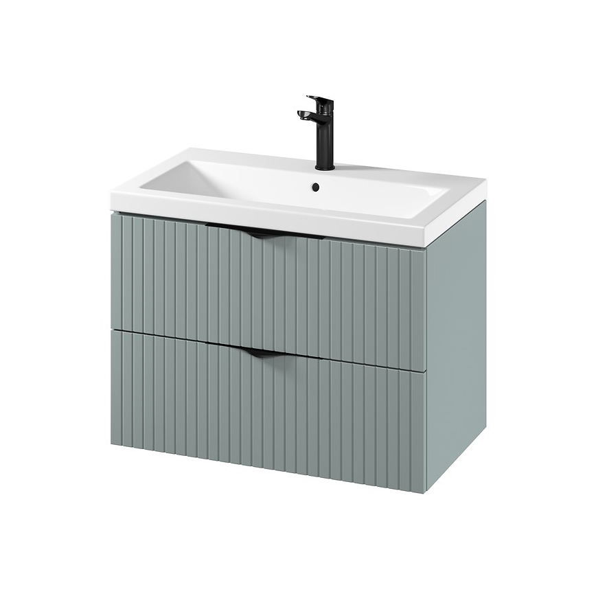 Cersanit S801-540 - Zidni kupaonski ormarić s umivaonikom TIRSO 80x60x45 cm, mint zelene boje