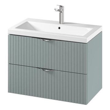 Cersanit S801-540 - Zidni kupaonski ormarić s umivaonikom TIRSO 80x60x45 cm, mint zelene boje