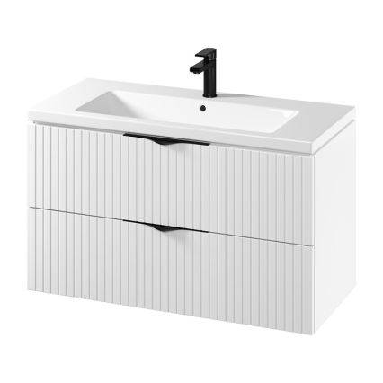 Cersanit S801-542 - Zidni kupaonski ormarić s umivaonikom TIRSO 100x60x45 cm bijela
