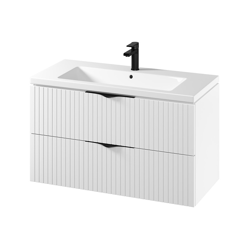 Cersanit S801-542 - Zidni kupaonski ormarić s umivaonikom TIRSO 100x60x45 cm bijela