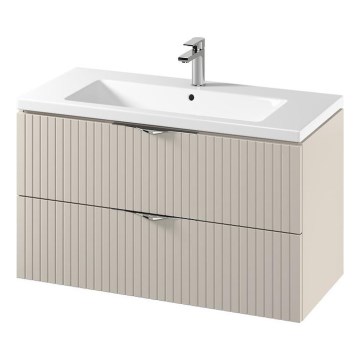 Cersanit S801-548 - Viseći kupaonski ormarić s umivaonikom TIRSO 100x60x45 cm bež