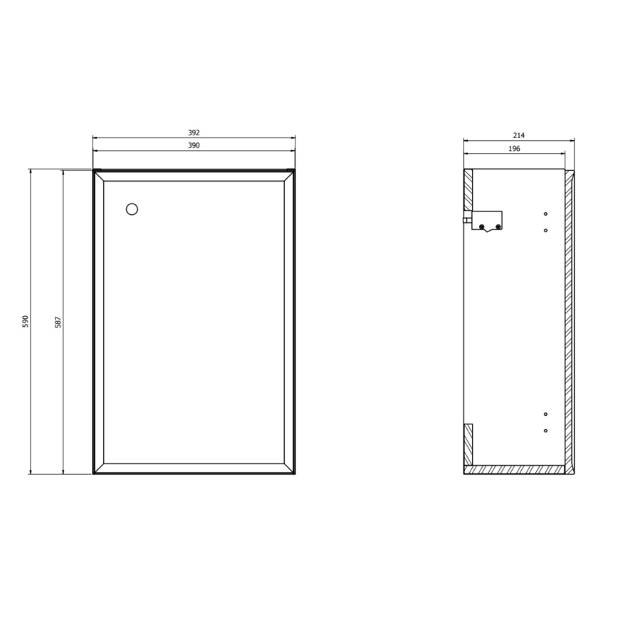 Cersanit S801-570 - Zidni kupaonski ormarić s umivaonikom MILLE 40x62x22 cm u boji mente