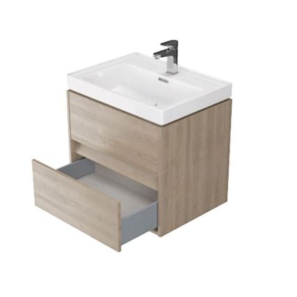 Cersanit S924-008 - Zidni kupaonski ormarić za umivaonik CREA 60x54x45 cm hrast