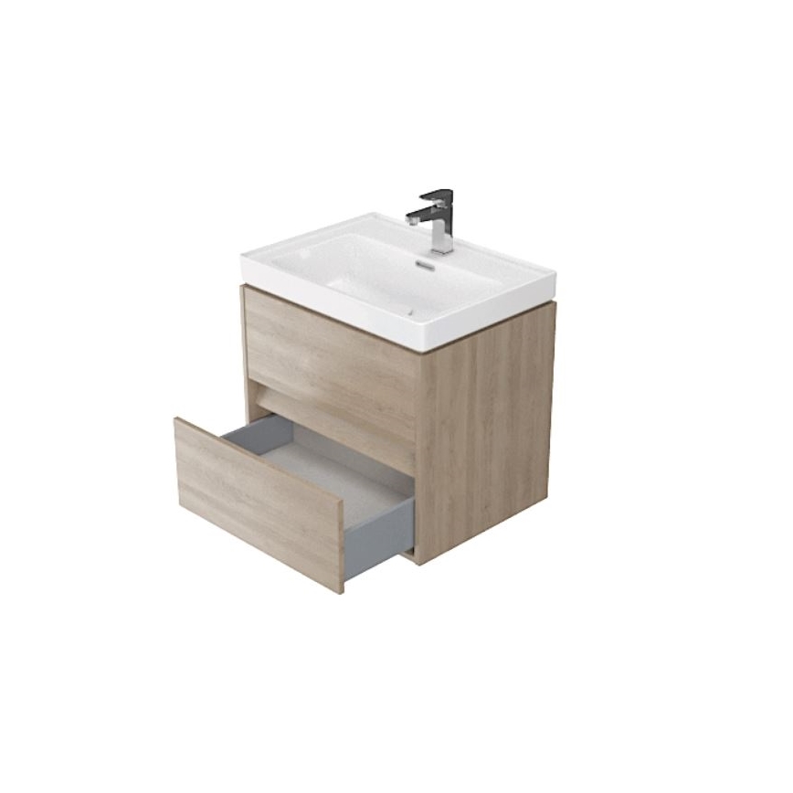 Cersanit S924-008 - Zidni kupaonski ormarić za umivaonik CREA 60x54x45 cm hrast