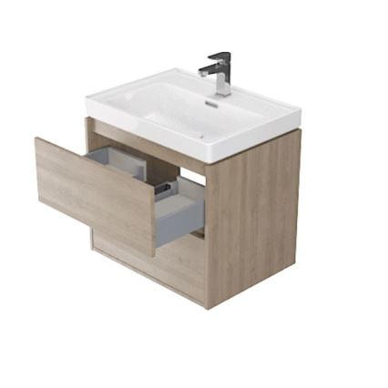 Cersanit S924-008 - Zidni kupaonski ormarić za umivaonik CREA 60x54x45 cm hrast