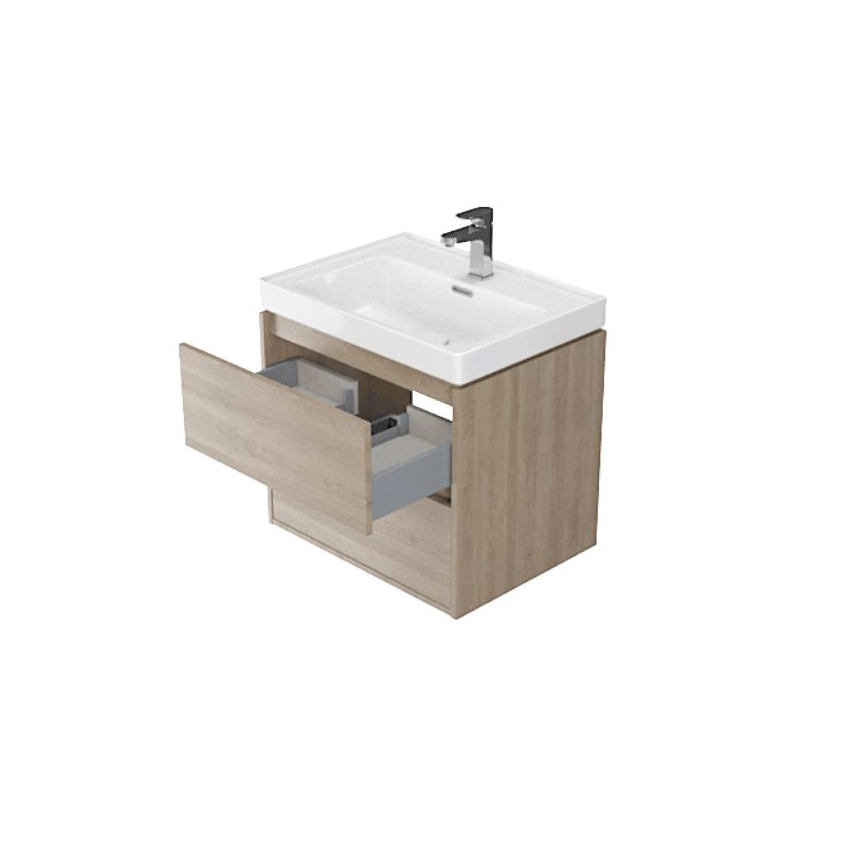 Cersanit S924-008 - Zidni kupaonski ormarić za umivaonik CREA 60x54x45 cm hrast