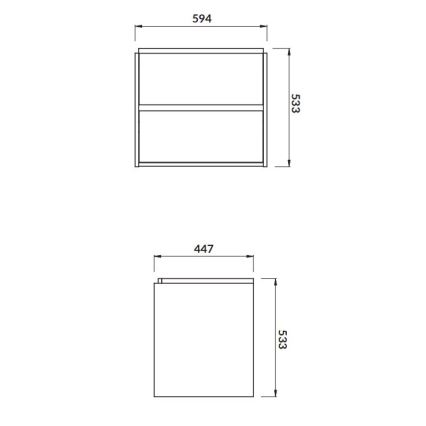 Cersanit S924-008 - Zidni kupaonski ormarić za umivaonik CREA 60x54x45 cm hrast