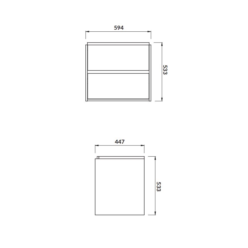 Cersanit S924-008 - Zidni kupaonski ormarić za umivaonik CREA 60x54x45 cm hrast