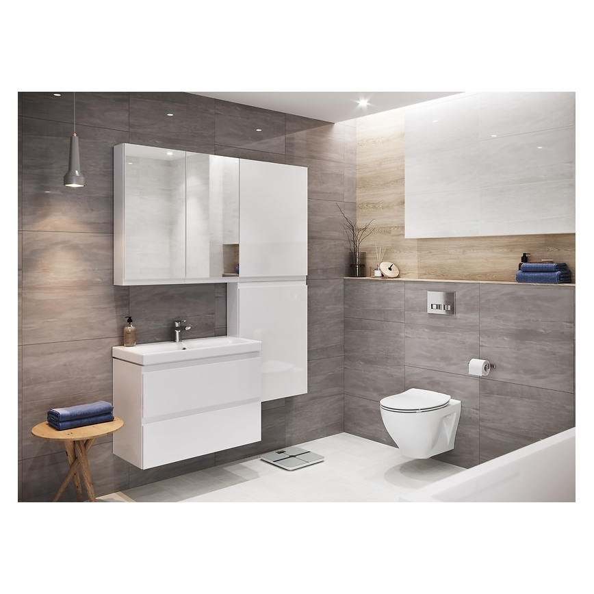 Cersanit S929-010 - Viseći kupaonski ormarić za umivaonik MEDDIE 57x59,5 cm sjajna bijela