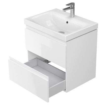 Cersanit S929-010 - Viseći kupaonski ormarić za umivaonik MEDDIE 57x59,5 cm sjajna bijela