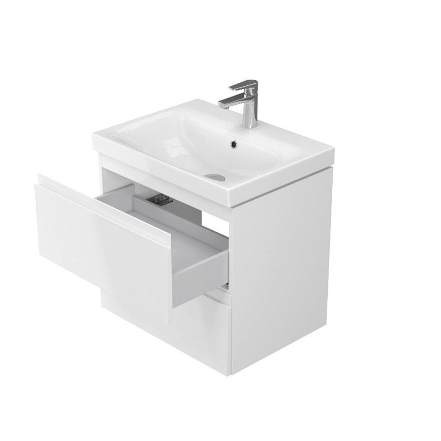 Cersanit S929-010 - Viseći kupaonski ormarić za umivaonik MEDDIE 57x59,5 cm sjajna bijela
