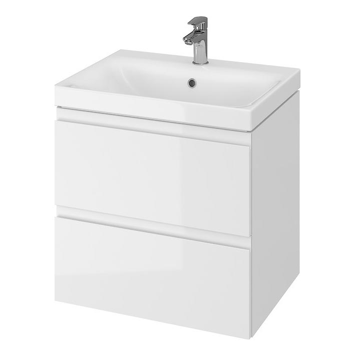 Cersanit S929-010 - Viseći kupaonski ormarić za umivaonik MEDDIE 57x59,5 cm sjajna bijela