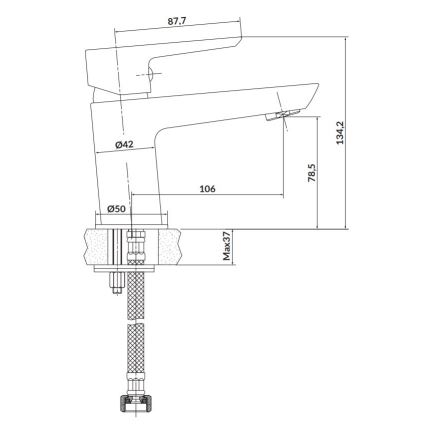Cersanit S951-047 - Miješalica za umivaonik MILLE 13,4 cm bijela + gornji dio sifona
