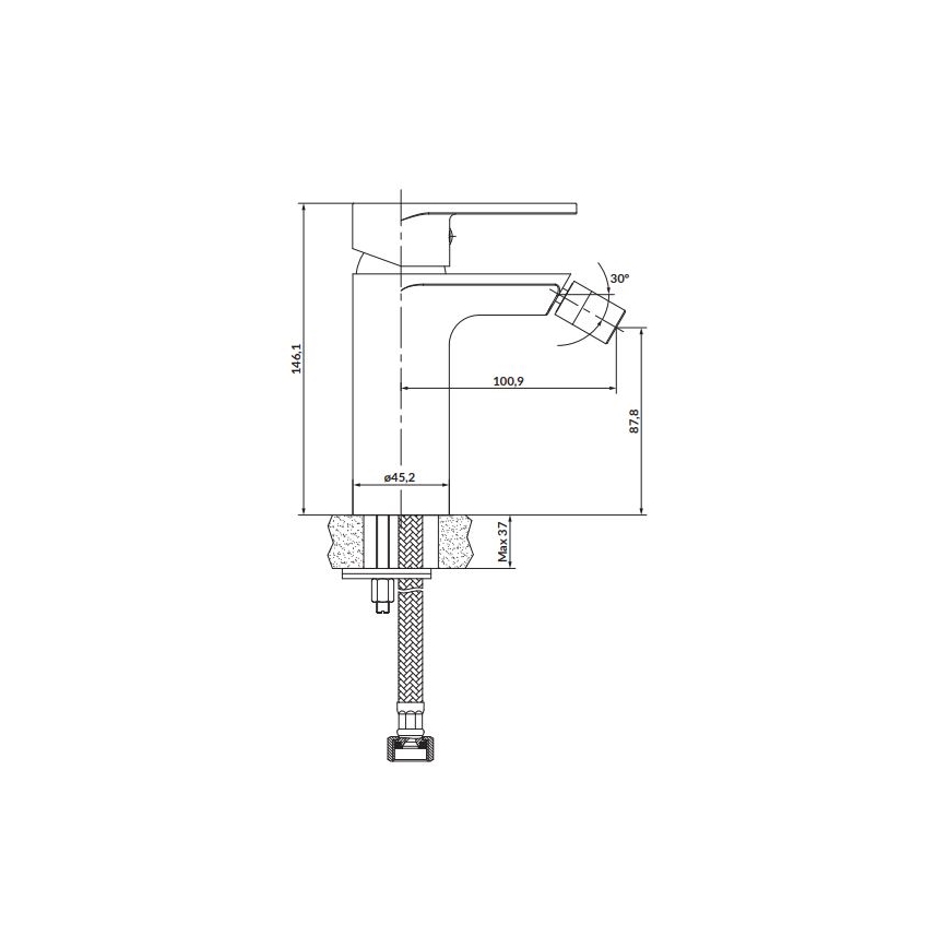 Cersanit S951-316 - Baterija za bide CREA crna
