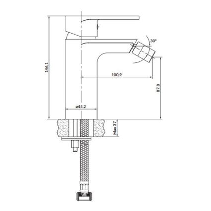 Cersanit S951-316 - Miješalica za bide CREA crna