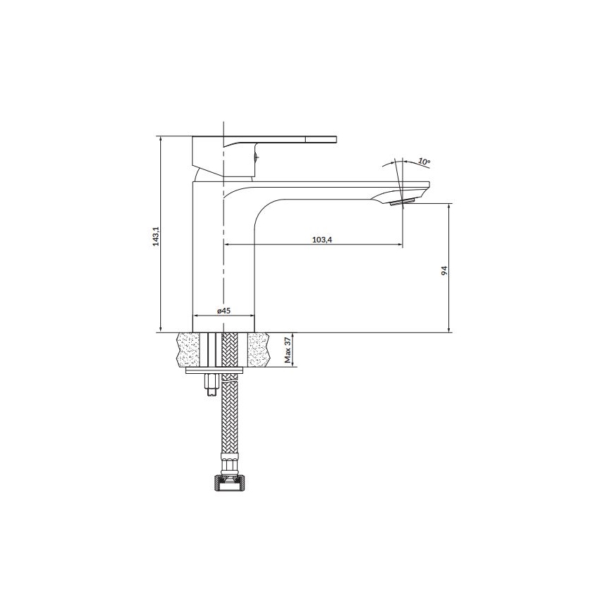 Cersanit S951-334 - Slavina za umivaonik CREA 14,3 cm nikl