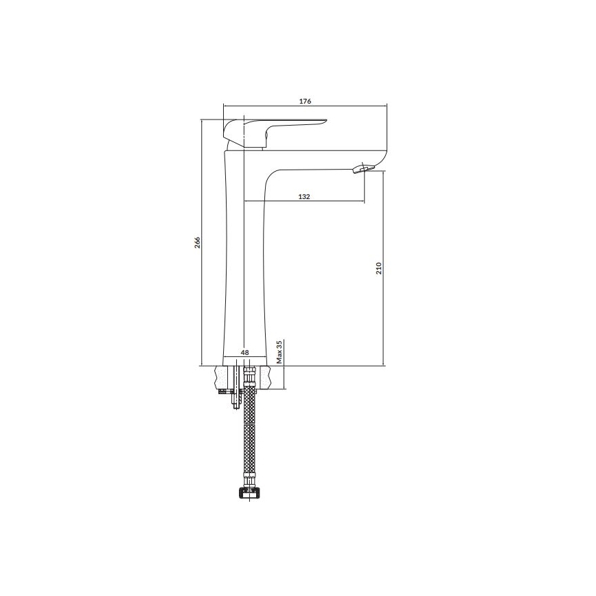 Cersanit S951-360 - Slavina za umivaonik CITY 26,6 cm sjajni krom