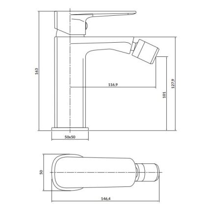 Cersanit S951-379 - LARGA slavina za bide crna