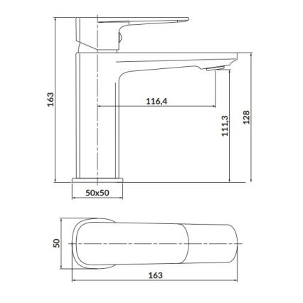 Cersanit S951-388 - Miješalica za umivaonik LARGA 16,3 cm sjajni krom