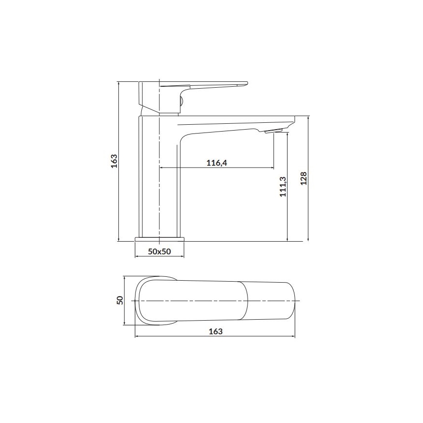 Cersanit S951-388 - Miješalica za umivaonik LARGA 16,3 cm sjajni krom