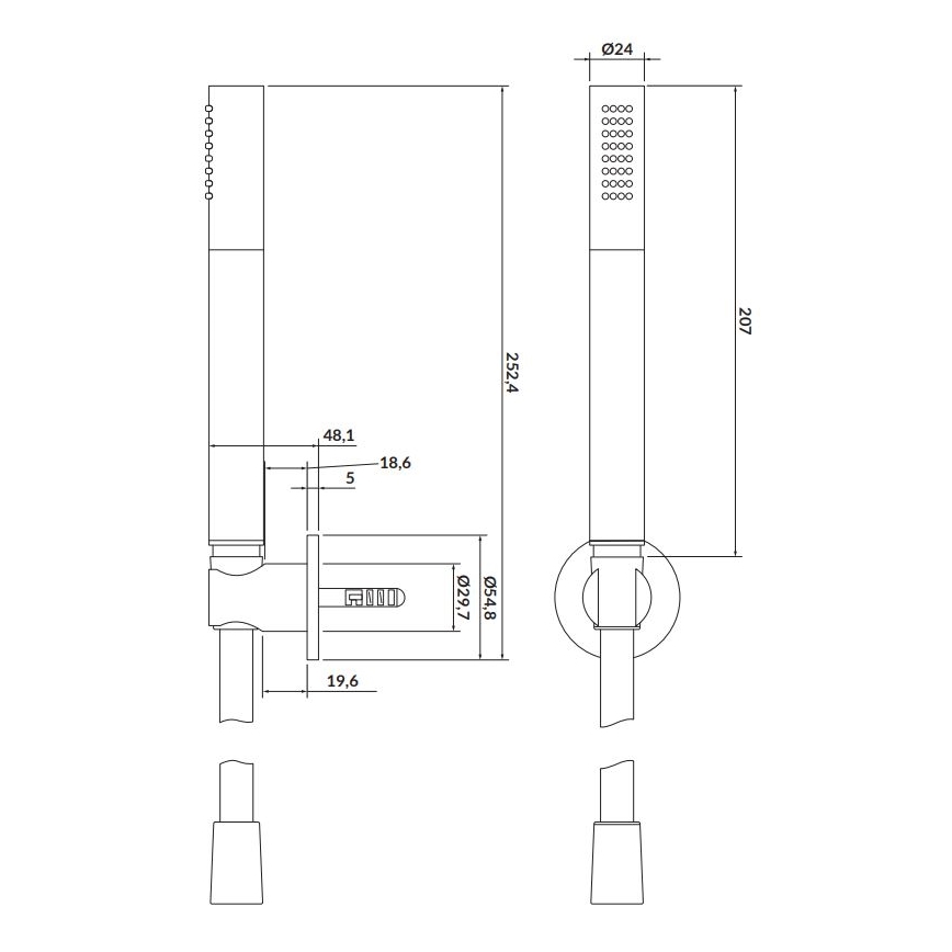 Cersanit S951-401 - Tuš set CREA nikl