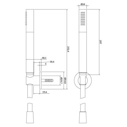 Cersanit S951-401 - Set za tuširanje CREA nikal
