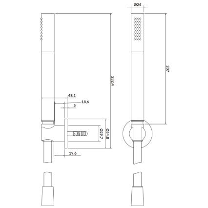 Cersanit S951-410 - Tuš set LARGA mat zlatni