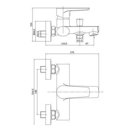 Cersanit S951-559 - Kada miješalica MODUO crna