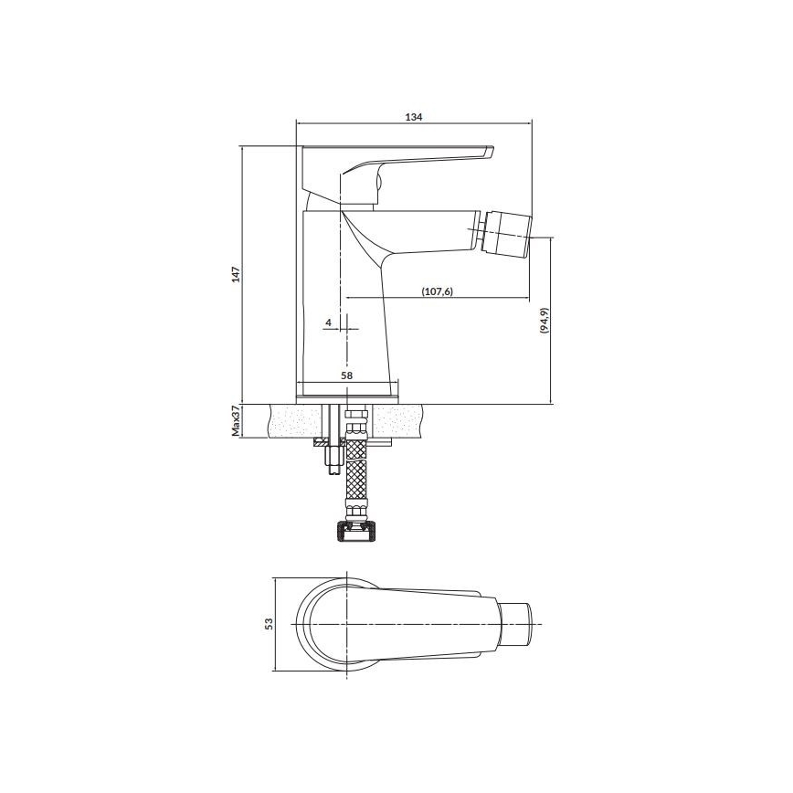 Cersanit S951-570 - Baterija za bide MODUO crna