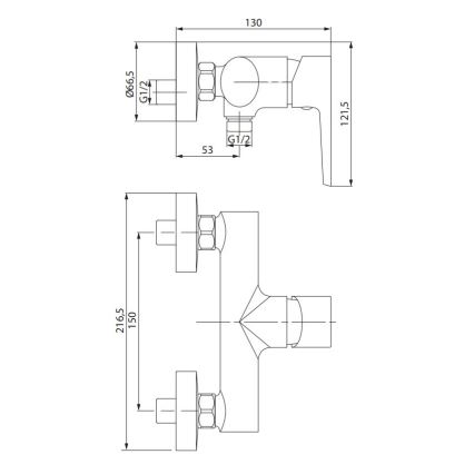 Cersanit S951-577 - Miješalica za tuš MODUO crna