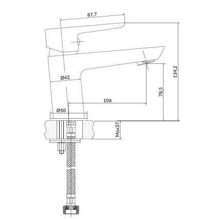 Cersanit S952-003 - Kupaonski set s baterijom za kadu + slavina za umivaonik MILLE sjajni krom