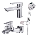 Cersanit S952-003 - Kupaonski set s baterijom za kadu + slavina za umivaonik MILLE sjajni krom