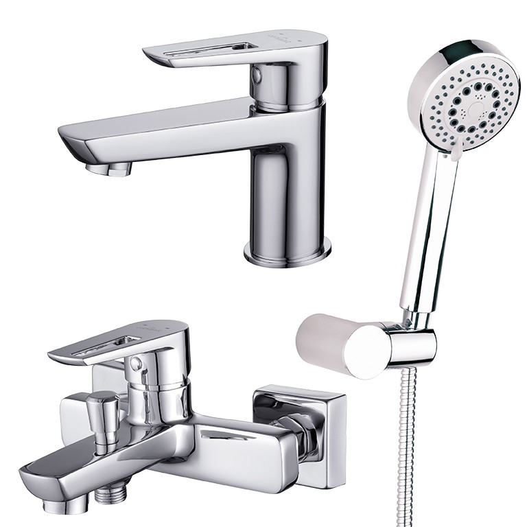 Cersanit S952-003 -Set za kadu s miješalicom + miješalica za umivaonik MILLE sjajni krom