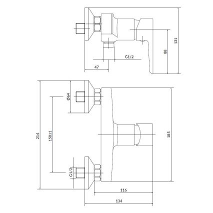 Cersanit S952-004 - Tuš set s baterijom + slavina za umivaonik MILLE sjajni krom