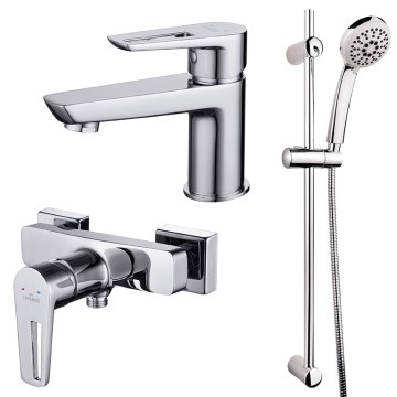 Cersanit S952-004 - Set za tuširanje s miješalicom + miješalica za umivaonik MILLE sjajni krom