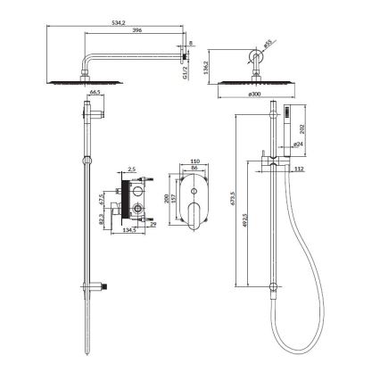 Cersanit S952-008 - Tuš set s podžbuknom baterijom CREA sjajni krom