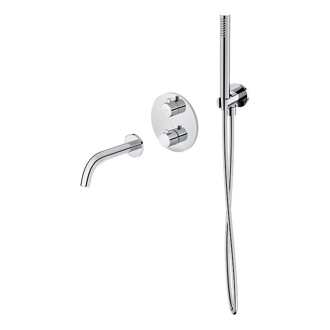 Cersanit S952-034 - Kada set s termostatskom podžbuknom baterijom ZEN sjajni krom
