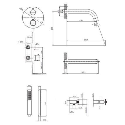 Cersanit S952-034 - Kada set s termostatskom podžbuknom baterijom ZEN sjajni krom