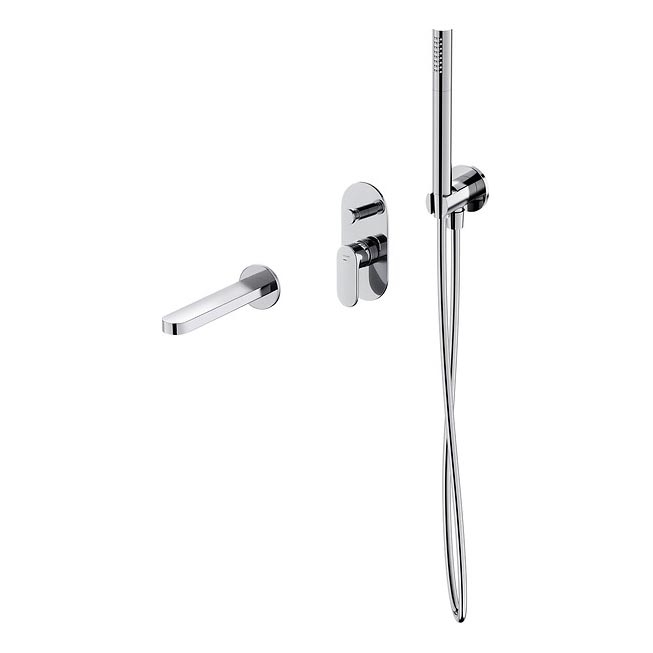 Cersanit S952-035 - Set za kadu s podžbuknom miješalicom CREA sjajni krom