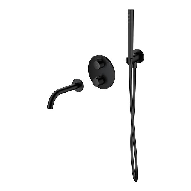 Cersanit S952-041 - Kada set s termostatskom podžbuknom baterijom ZEN crna
