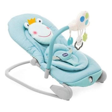 Chicco - Dječja vibrirajuća ležaljka s melodijom BALLOON Froggy 2xAA + 1xLR20 plava
